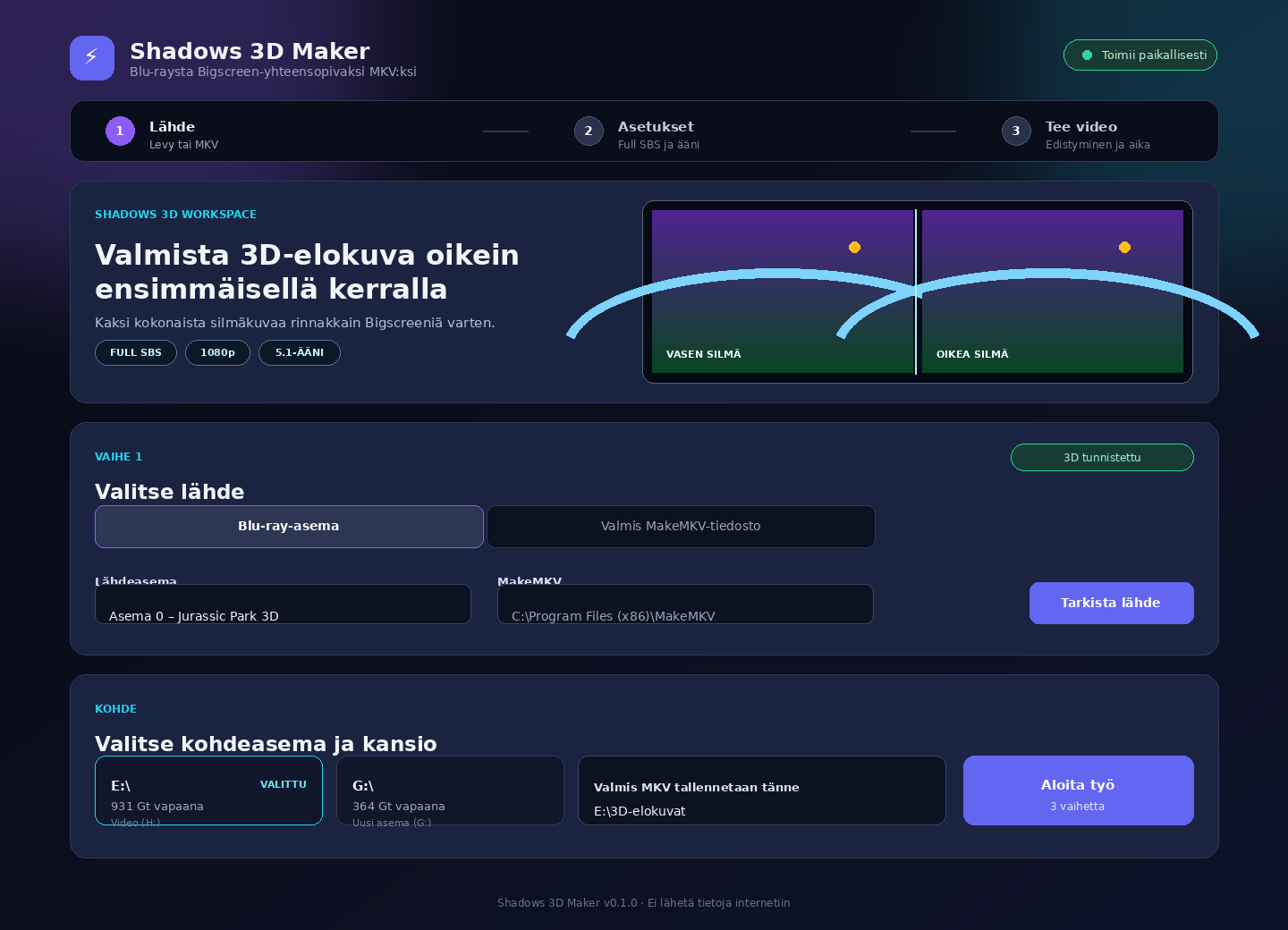 Shadows 3D Maker concept interface